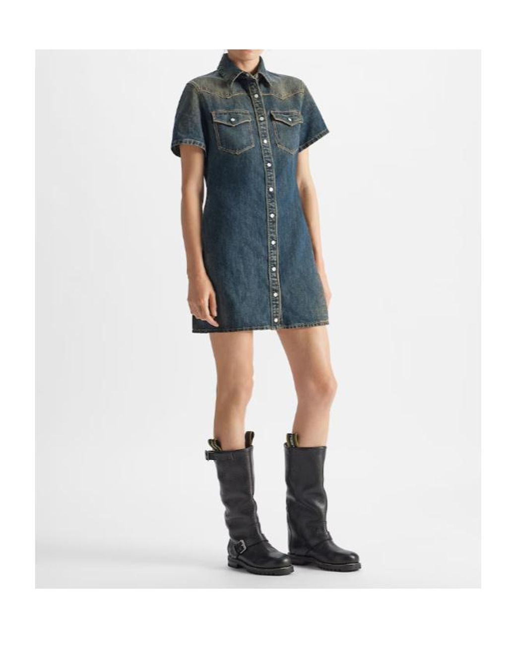 Fendi Blue Washed Denim Short Dress