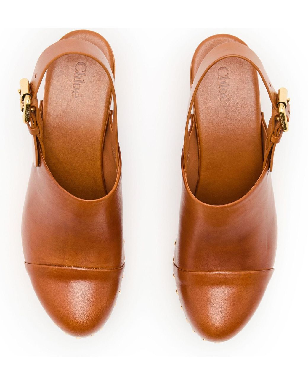 Chloé Brown Round-Toe High-Heeled Sandals