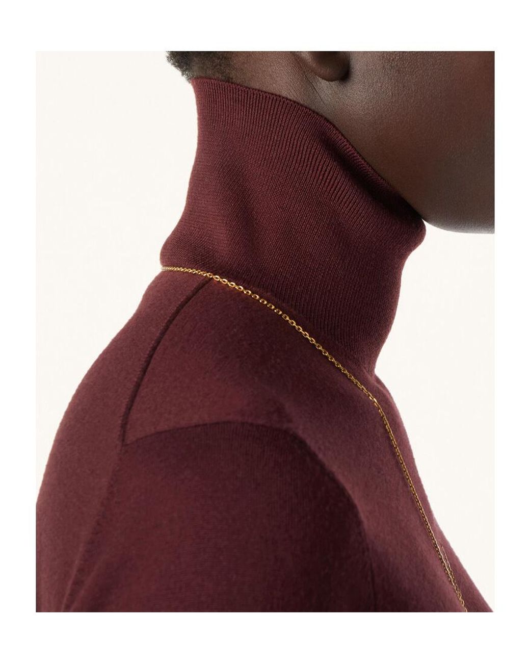 Loro Piana Red Short-Sleeved Turtleneck Sweater