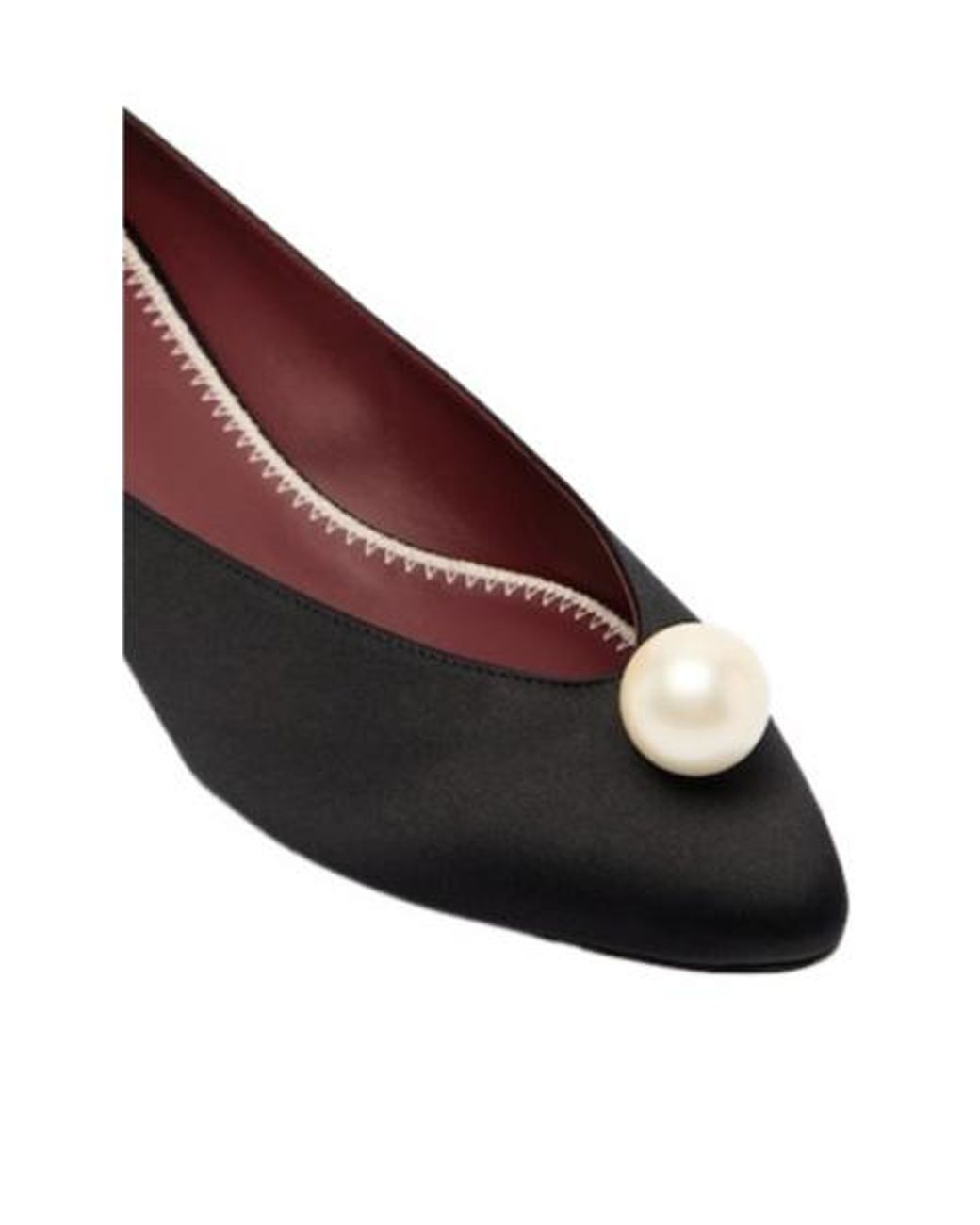 Magda Butrym Brown Pearl-Adorned Satin High Heels