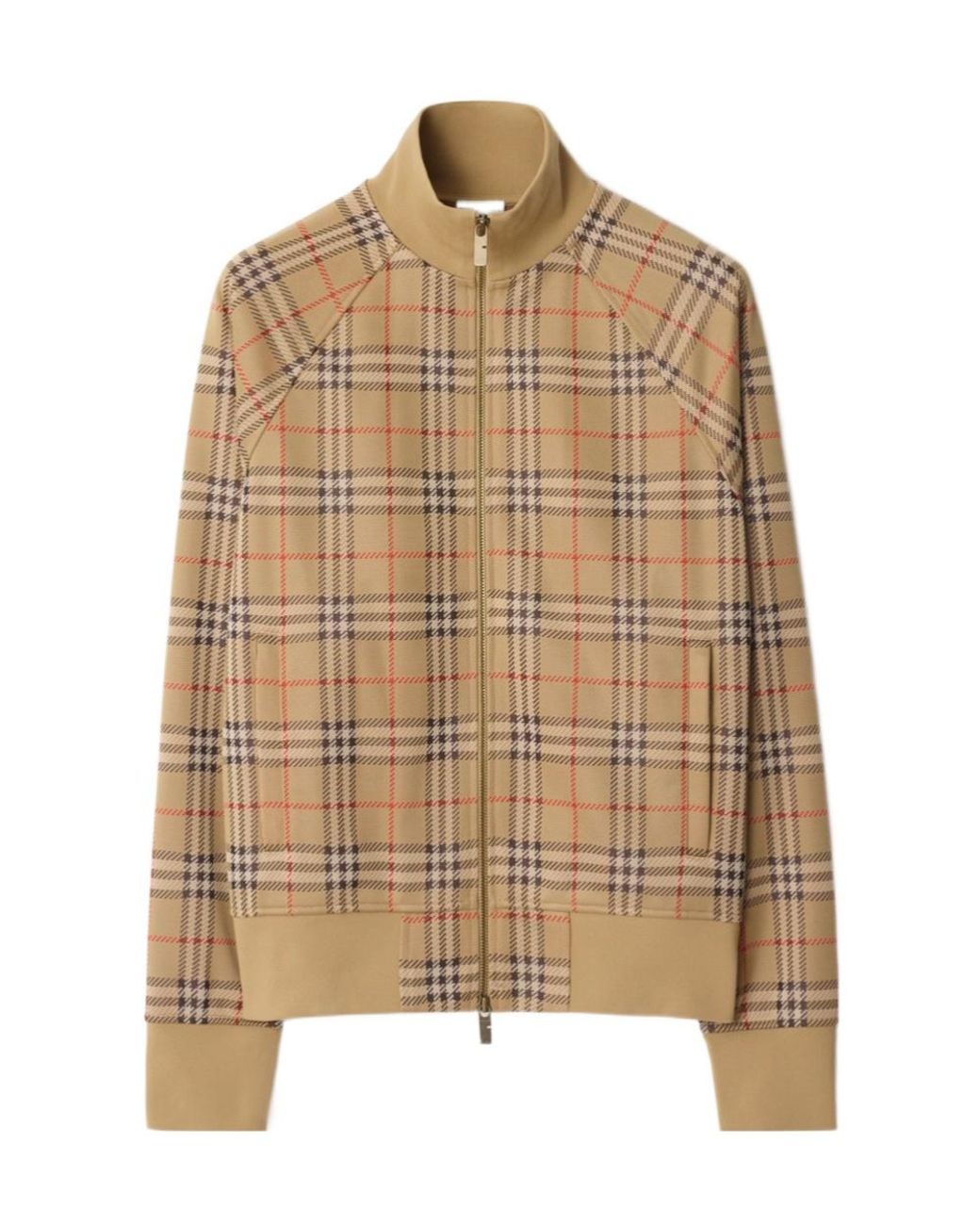 Burberry Brown Check Printed Zipped Bomber Jacket for men