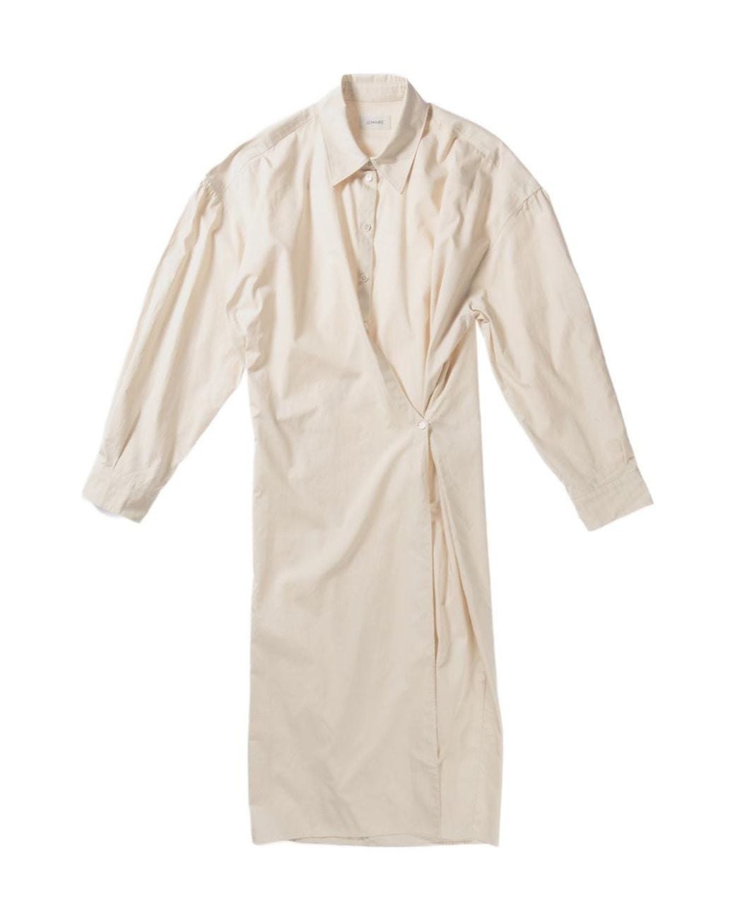 Lemaire White Twist-Detailed Long Sleeved Midi Dress