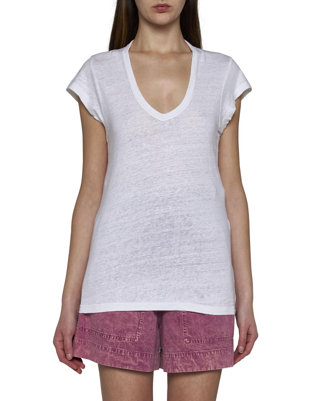 Isabel Marant White Isabel Marant Étoile Zankou V-Neck T-Shirt