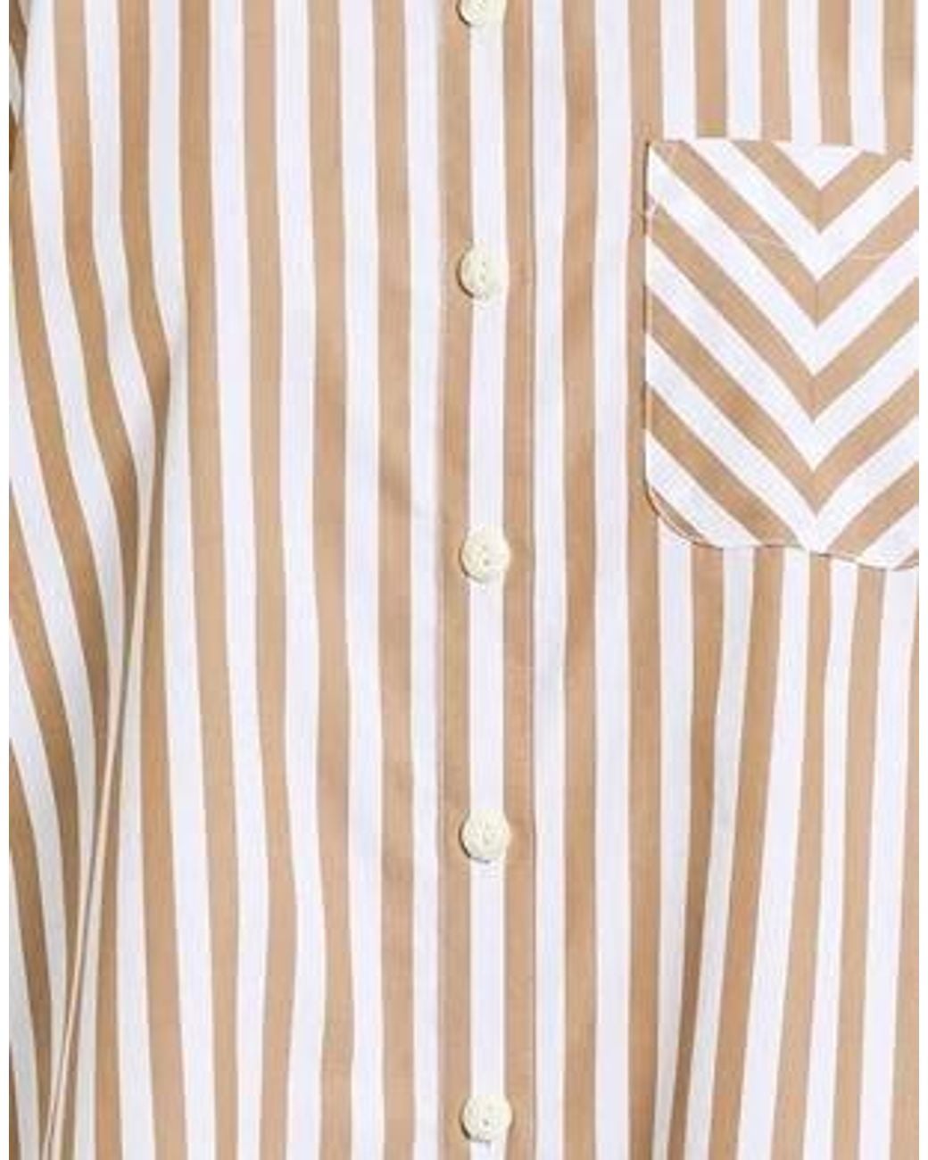 Rag & Bone White Vertical Striped Collared Long-Sleeve Shirt