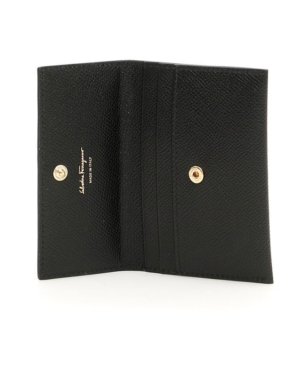 Ferragamo Black Ferragamo Vara Bow Detailed Foldover Card Case