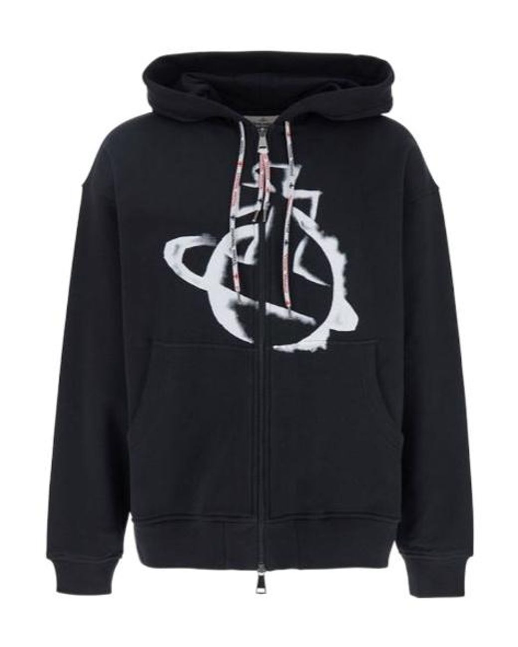 Vivienne Westwood Blue Orb Printed Zipped Hoodie for men