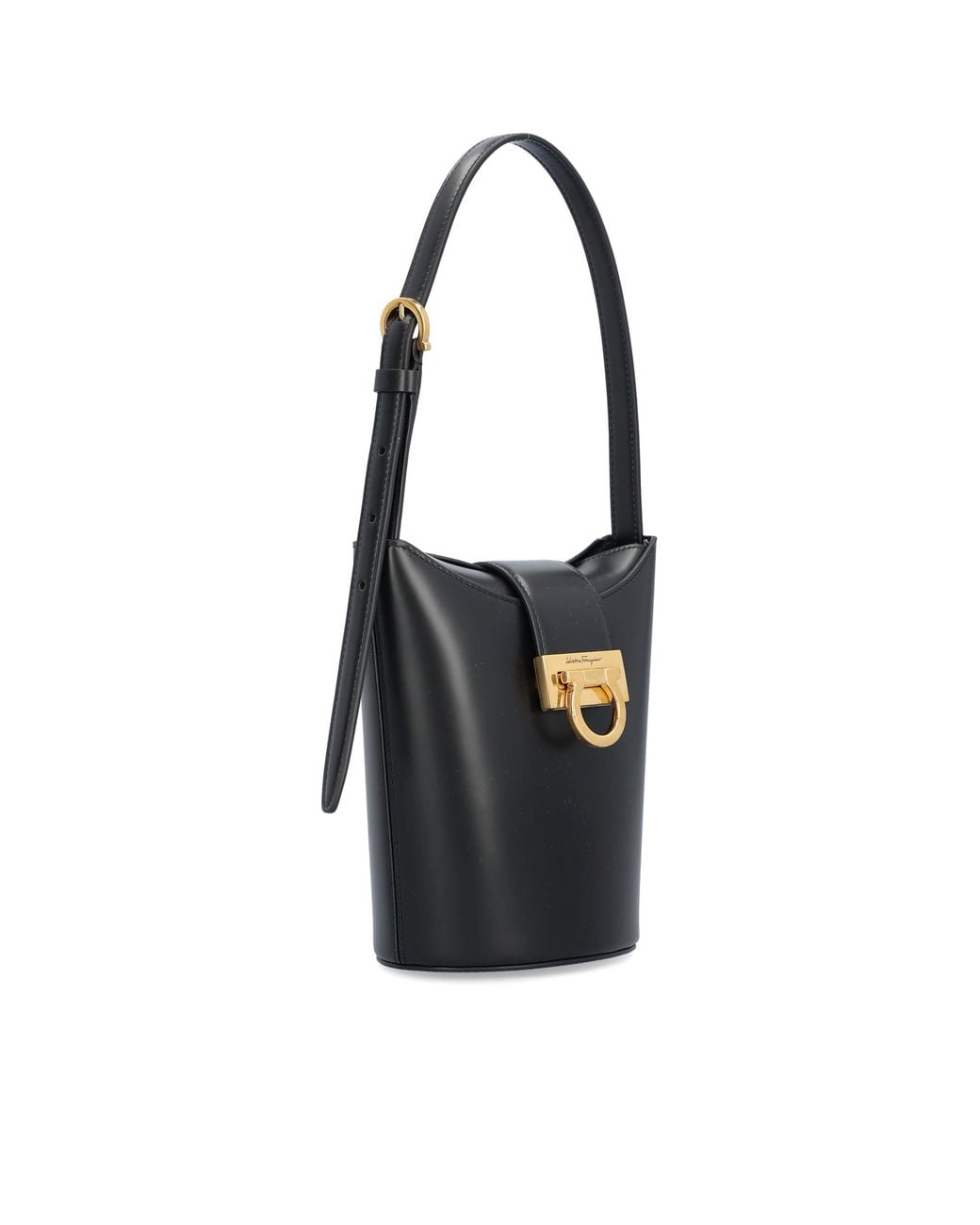 Ferragamo Black Ferragamo Trifolio Logo Plaque Tote Bag