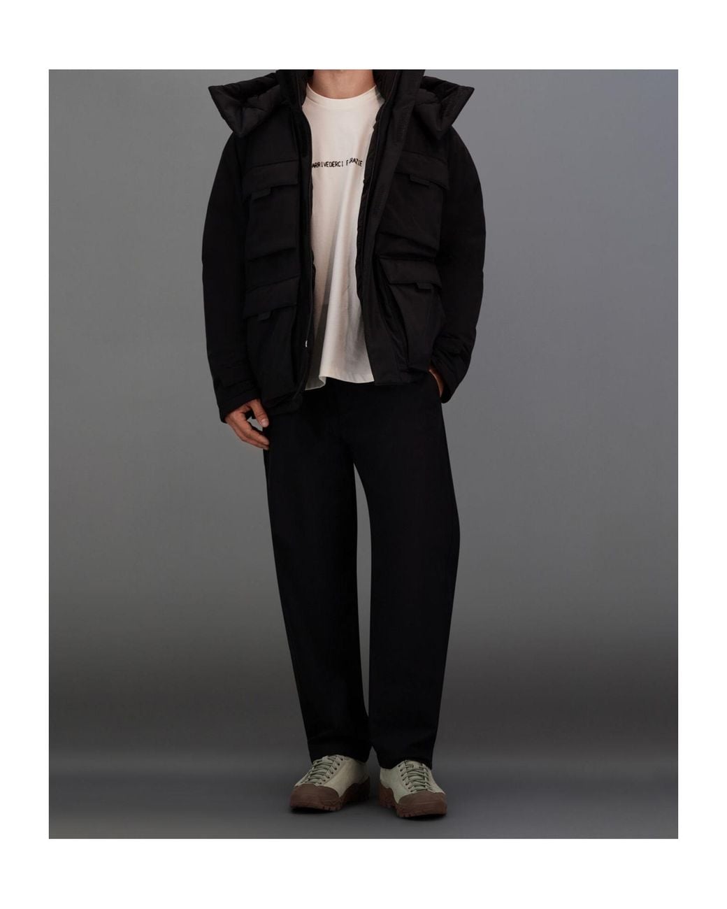 Herno Black Laminar Hooded Padded Down Jacket for men