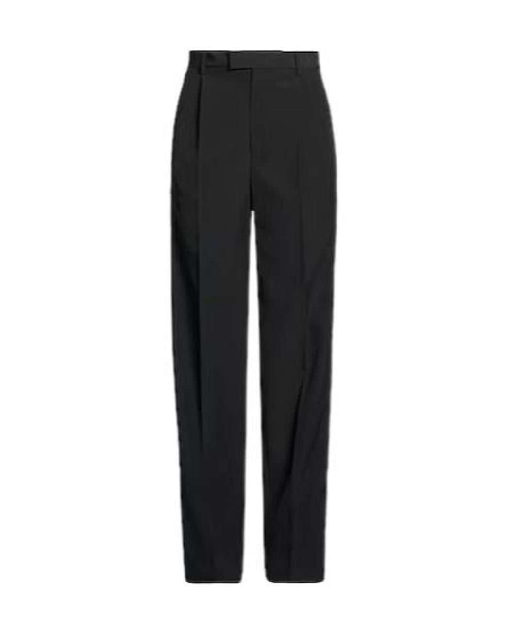 MM6 by Maison Margiela Black Solidcolor Straightleg Trousers