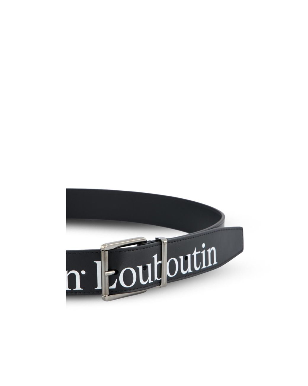 Christian Louboutin White Logo Printed Buckled Belt for men