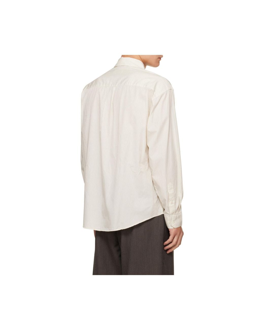 mfpen White Executive Striped Shirt for men