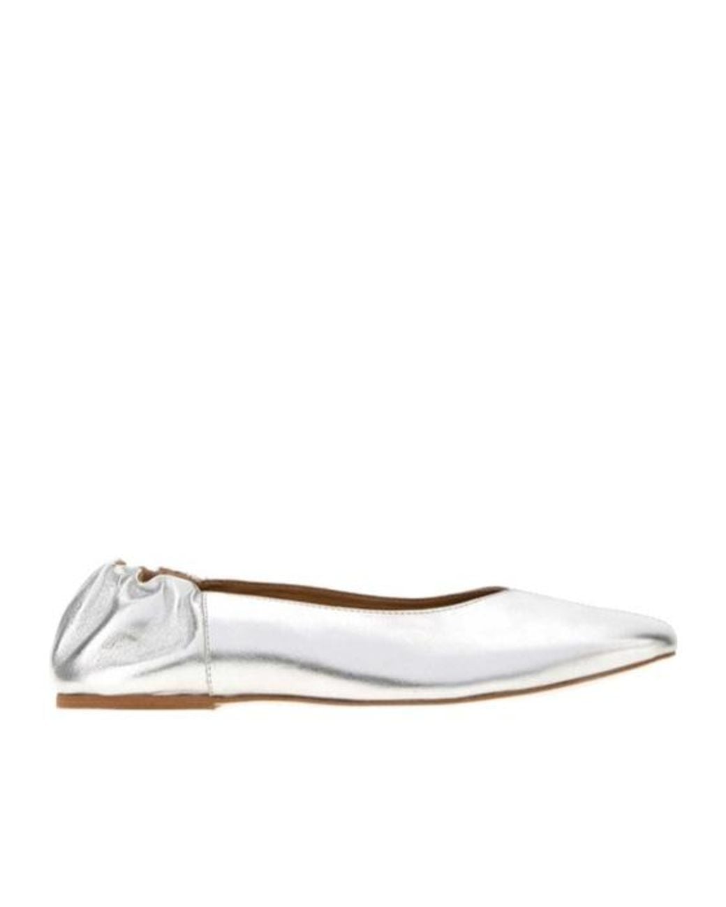 A.P.C. White Juliet Ruched Ballet Flats