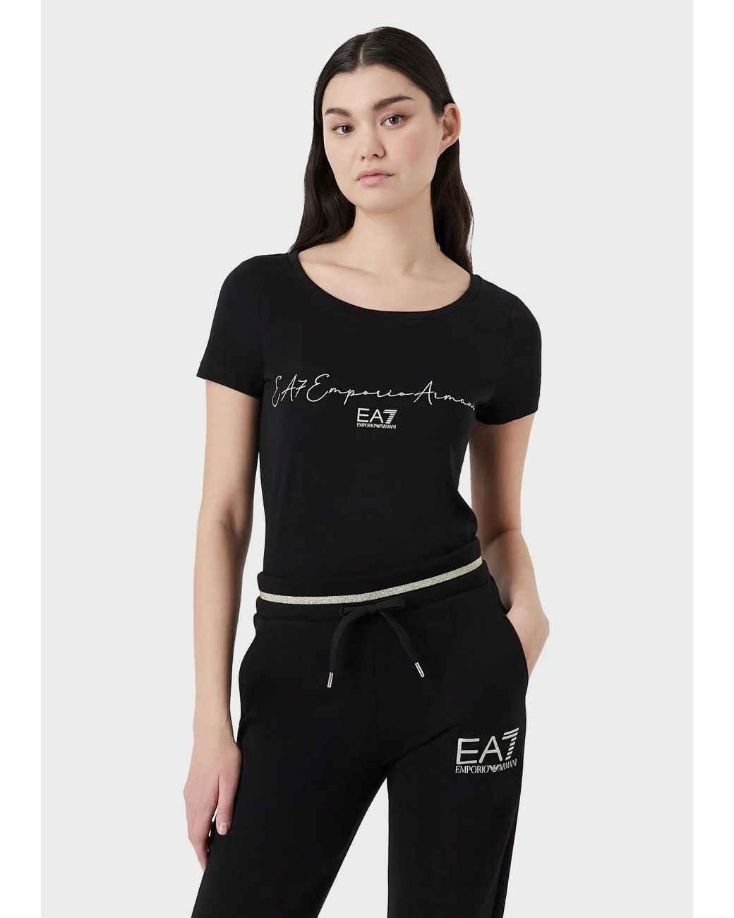 EA7 Black Logo Short-Sleeved T-Shirt