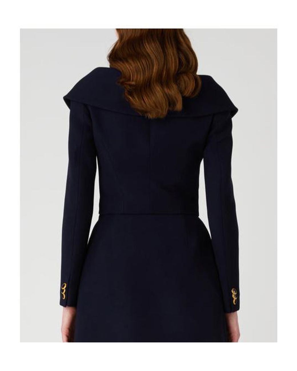 Alessandra Rich Blue Off-Shoulder Tailored Blazer