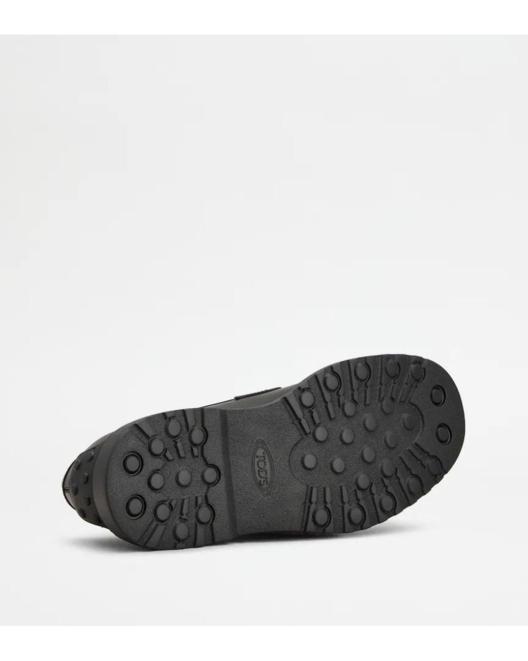 Tod's Black Moc Lettering Carrarmato Moccasins for men