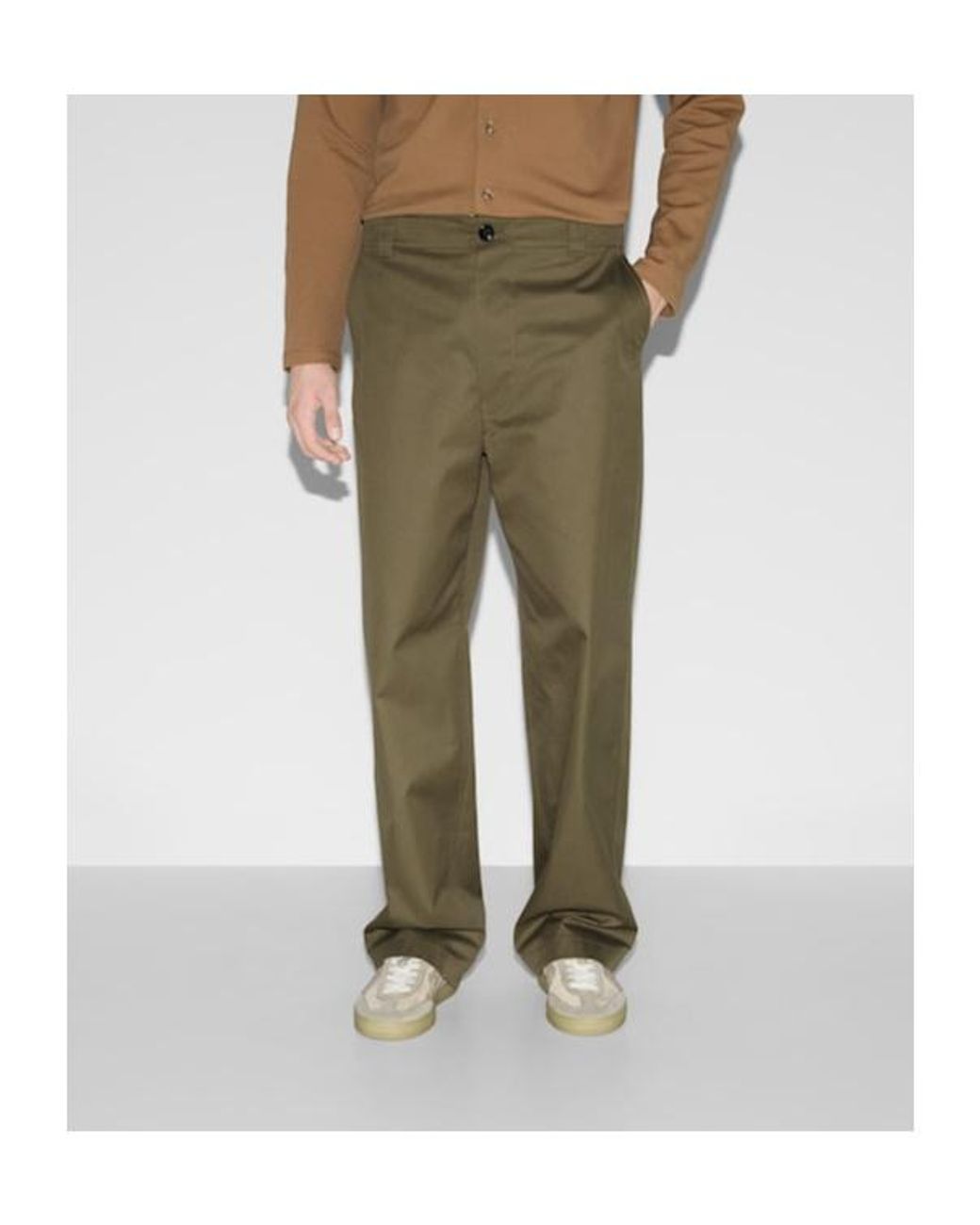 Gucci Green Web Detailed Twill Pants for men