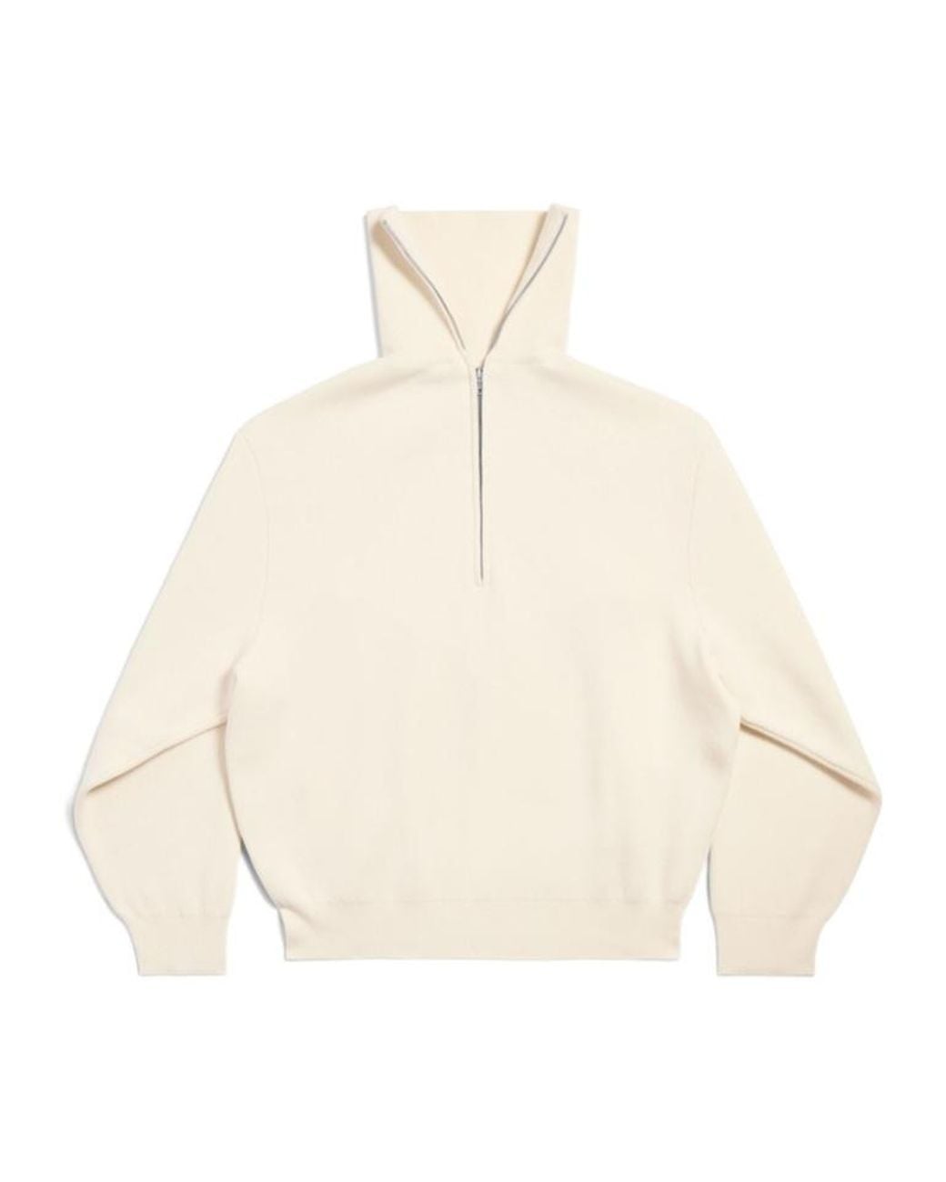 Balenciaga Natural Half-Zip Knitted Jumper