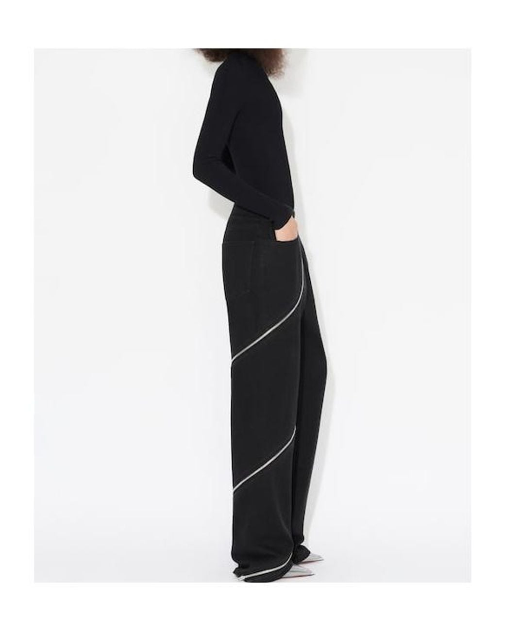 Alaïa Blue Alaïa Ribbed Knitted Bodysuit