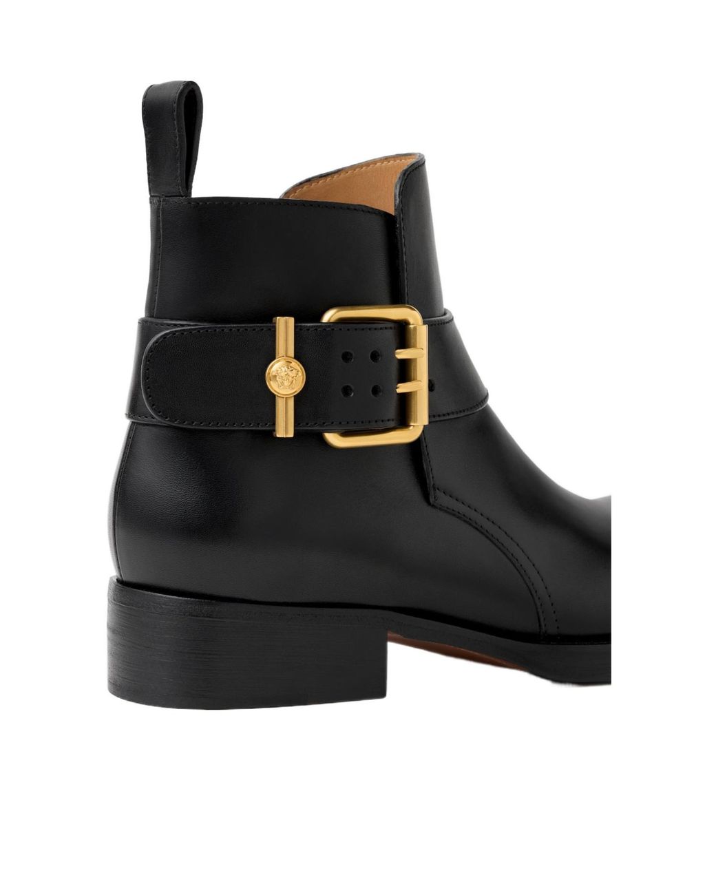 Versace Black Orlando Leather Boots for men