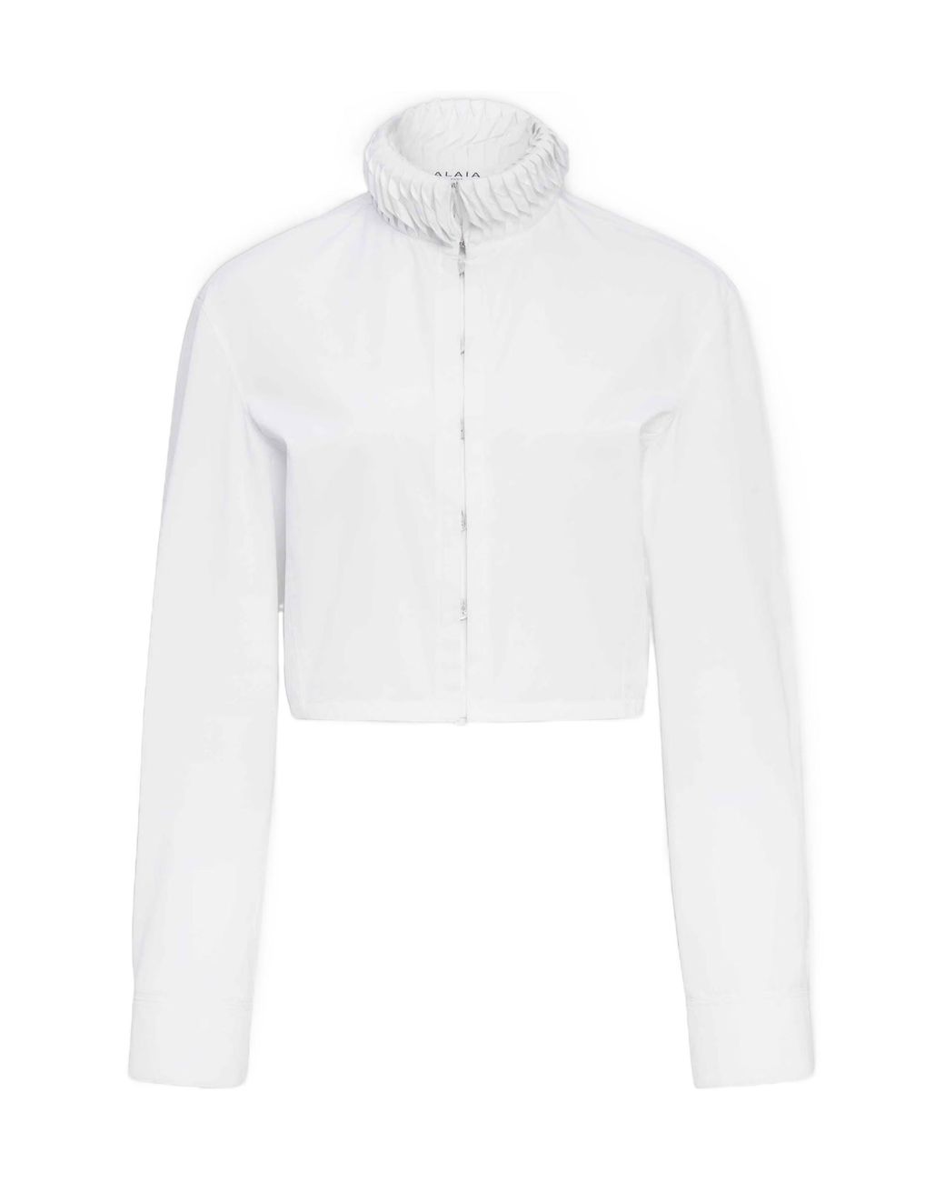 Alaïa White Alaïa Poplin Cropped Blouse
