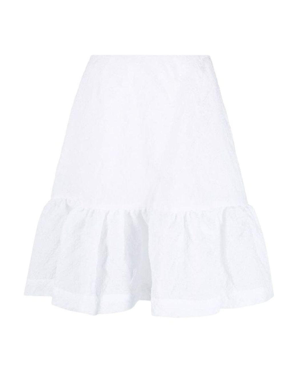 Simone Rocha White Ruffled A-Line Skirt