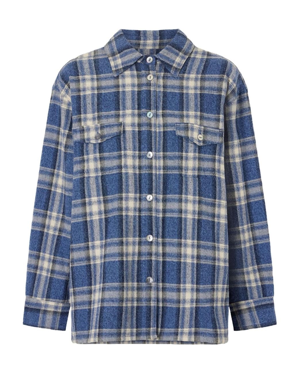 Citizens of Humanity Blue Checked Cotton-Flannel Shirt