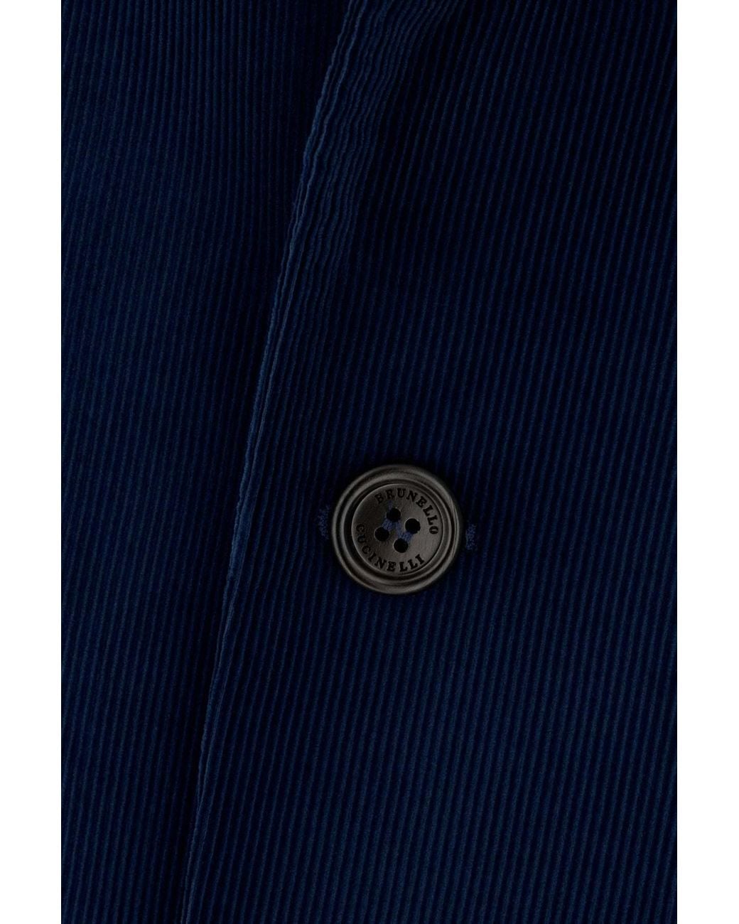 Brunello Cucinelli Blue Long-Sleeved Suit Jacket for men