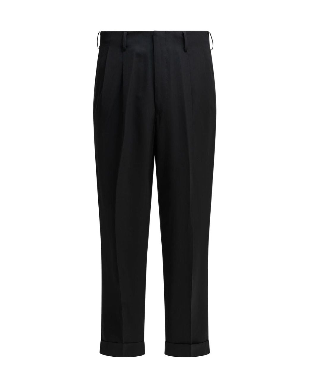 A.PRESSE Black Wide-Leg Tailored Pants for men