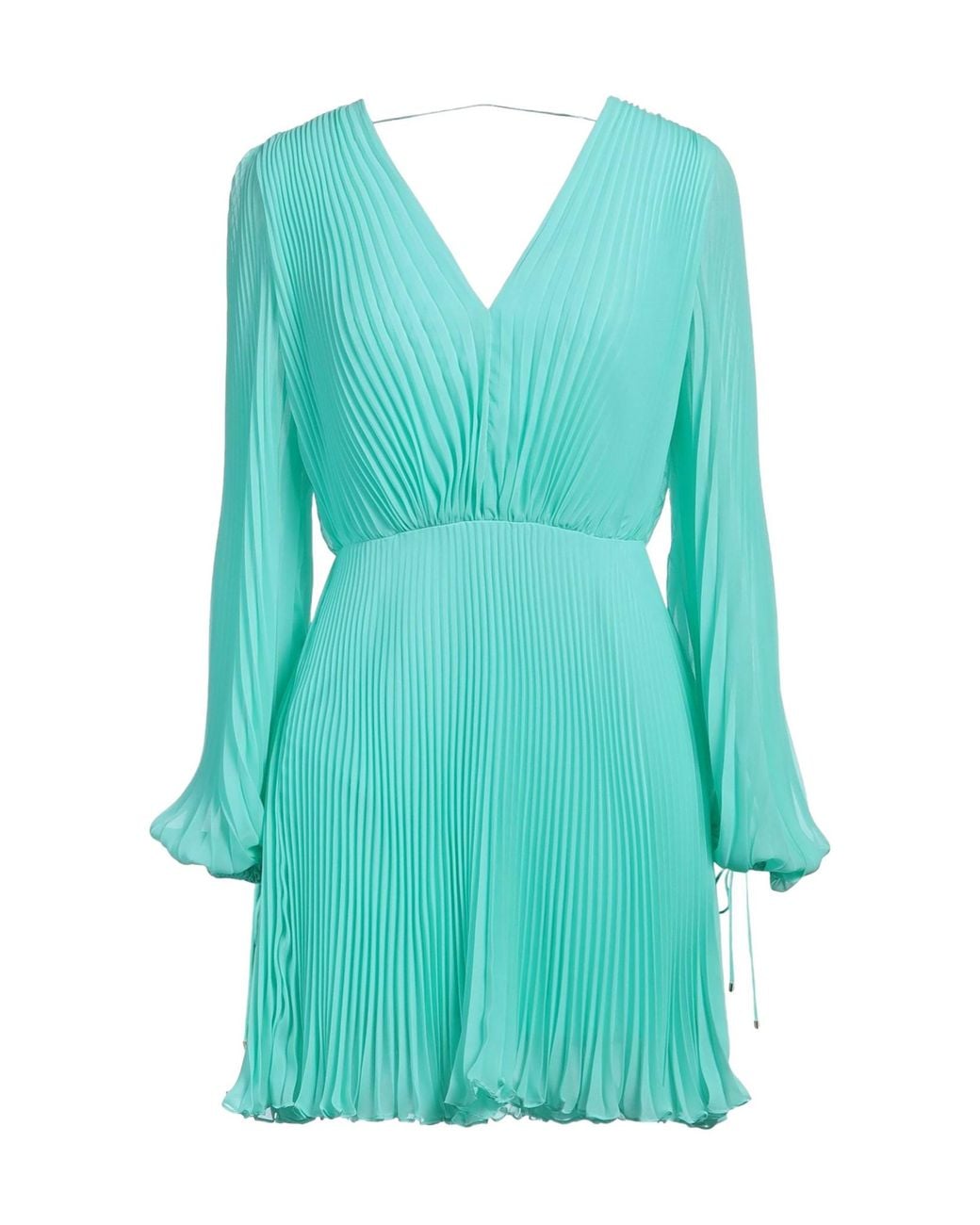 Max Mara Blue Solid Color Comfortable Pleated Dress