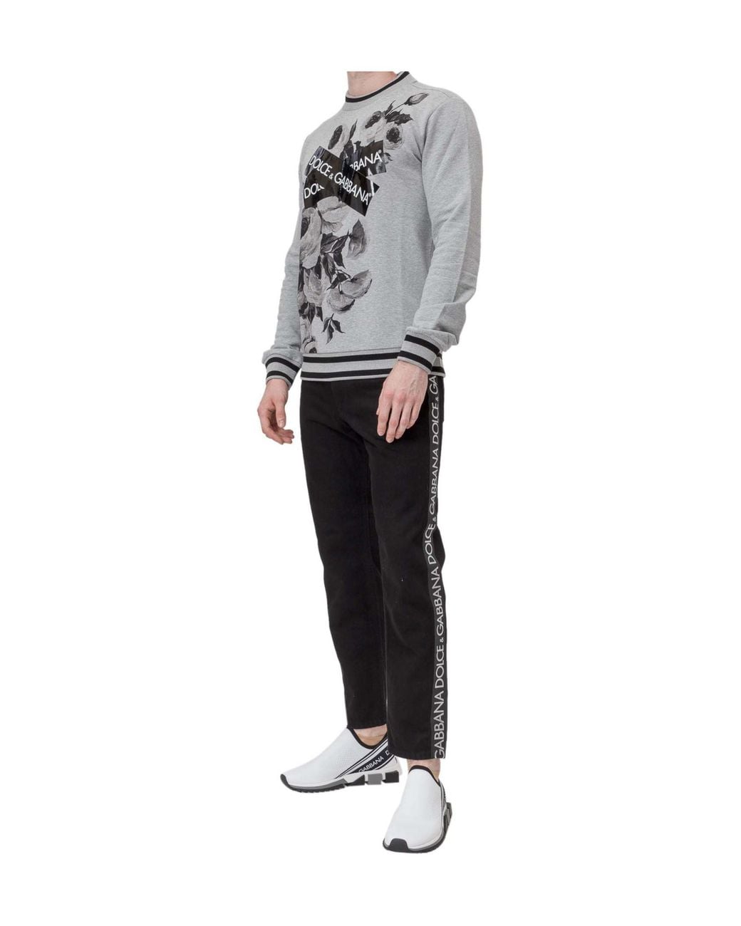Dolce & Gabbana Gray Decal Hoodie for men