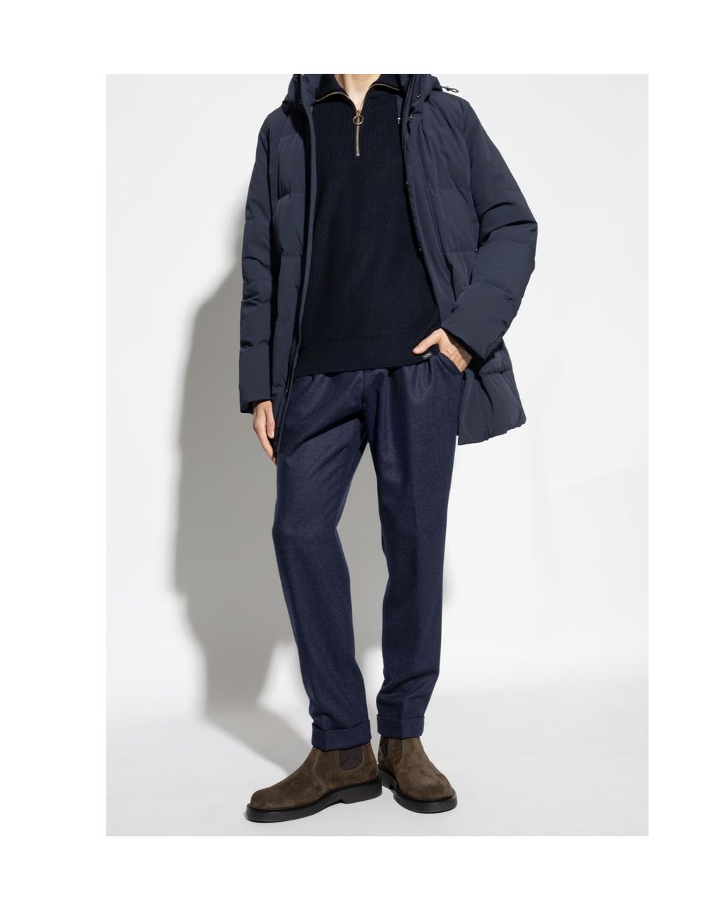 Paul & Shark Blue Zip-Neck Knitwear for men