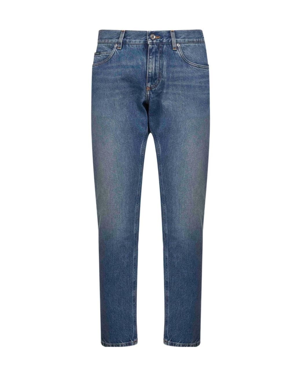 Dolce & Gabbana Blue Logo Plate Jeans for men