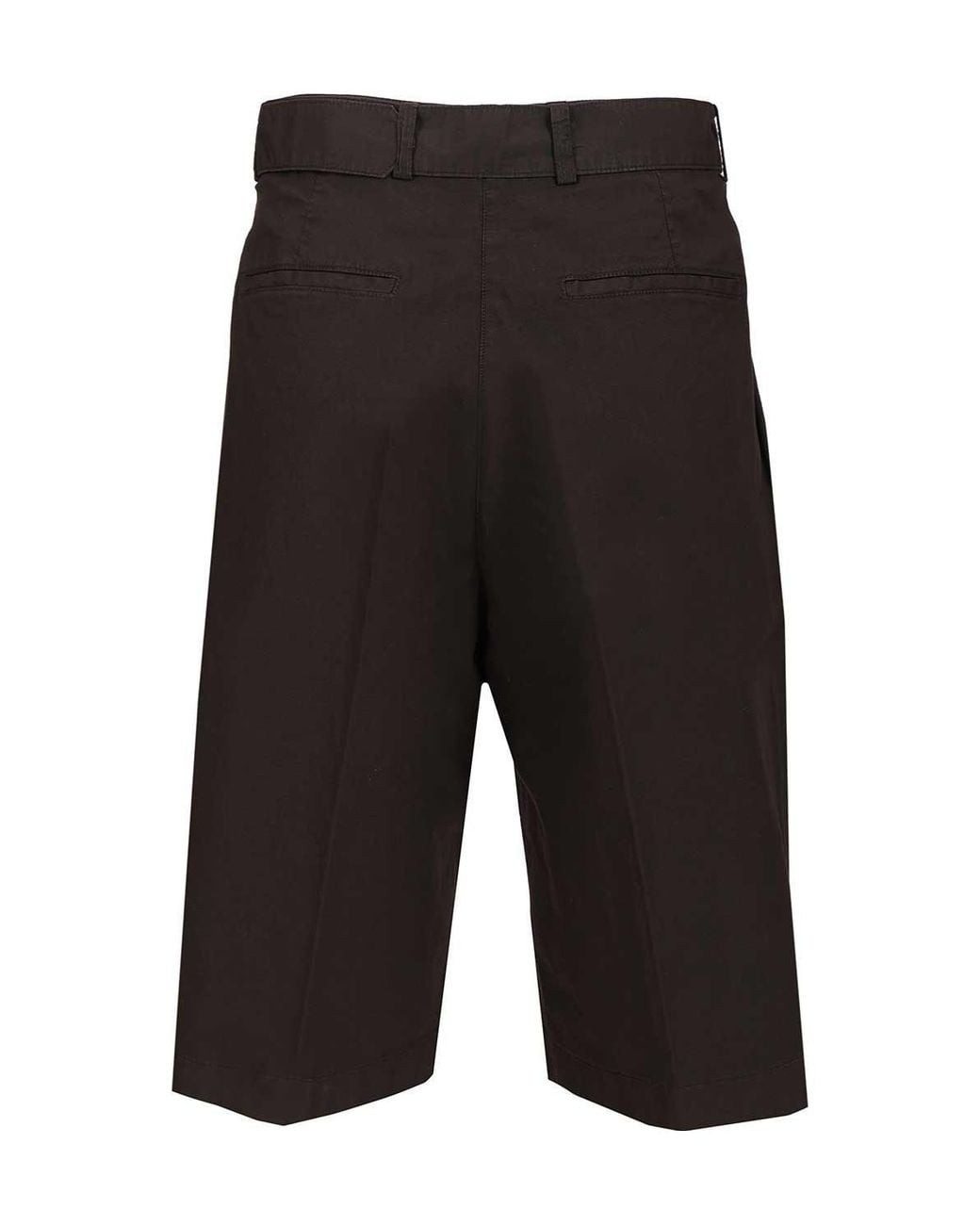 Dries Van Noten Black Peaches Pleated Bermuda Pants