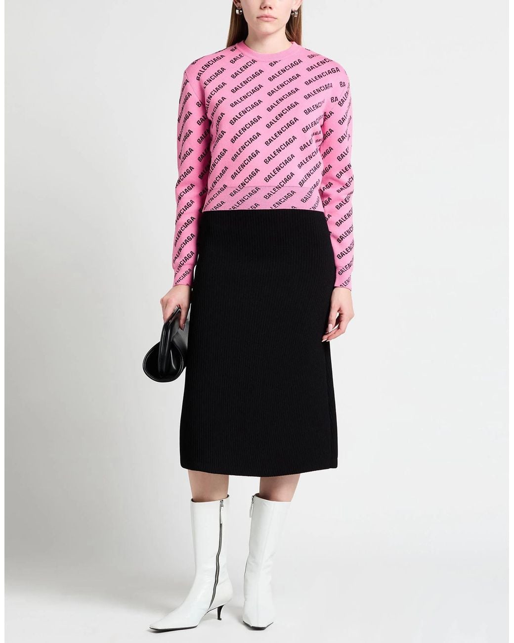 Balenciaga Pink Lightweight Knit Long-Sleeve T-Shirt
