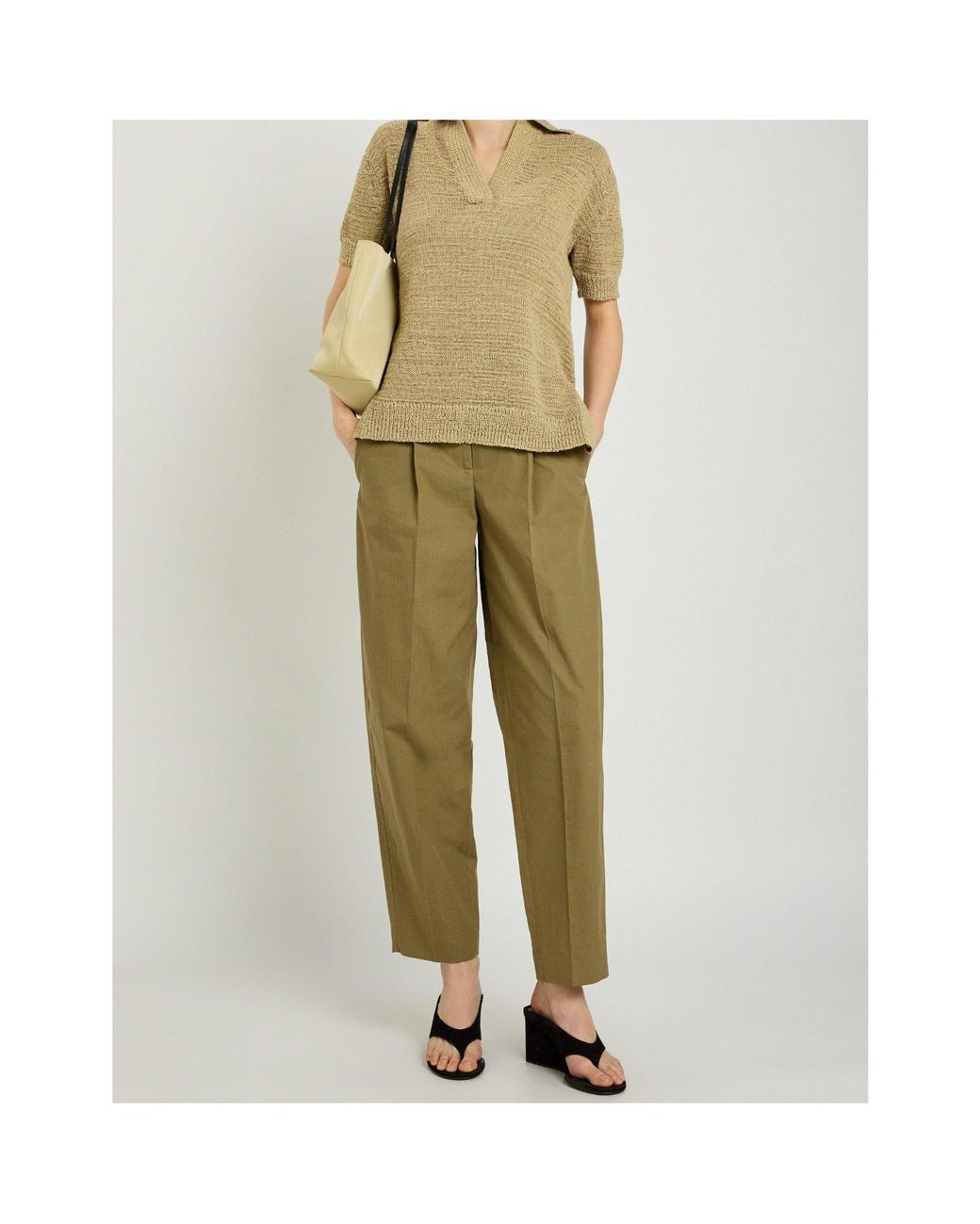 Joseph Natural Polo Collar Sweater