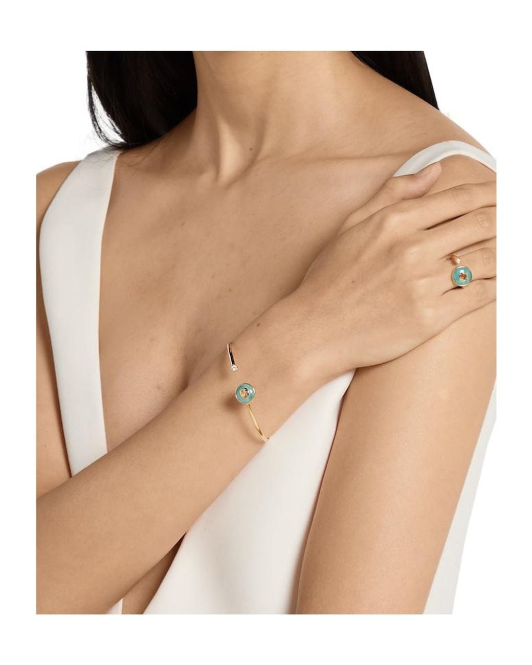 Gucci Metallic Interlocking 18K Bangle Bracelet