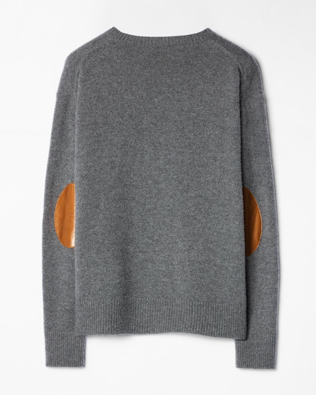 Céline Gray Classic Elbow-Patch Crewneck