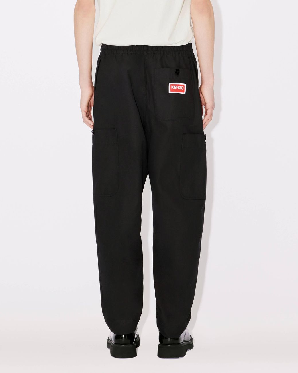 KENZO Black Paris Cargo Jogging Trousers for men