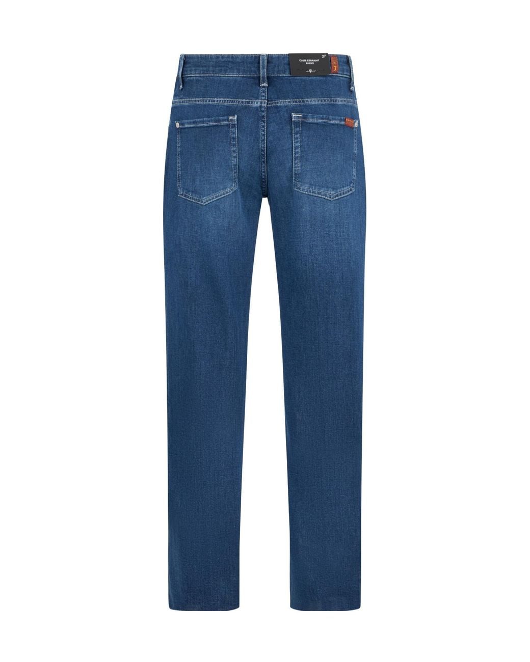 7 For All Mankind Blue Straight-Leg Jeans