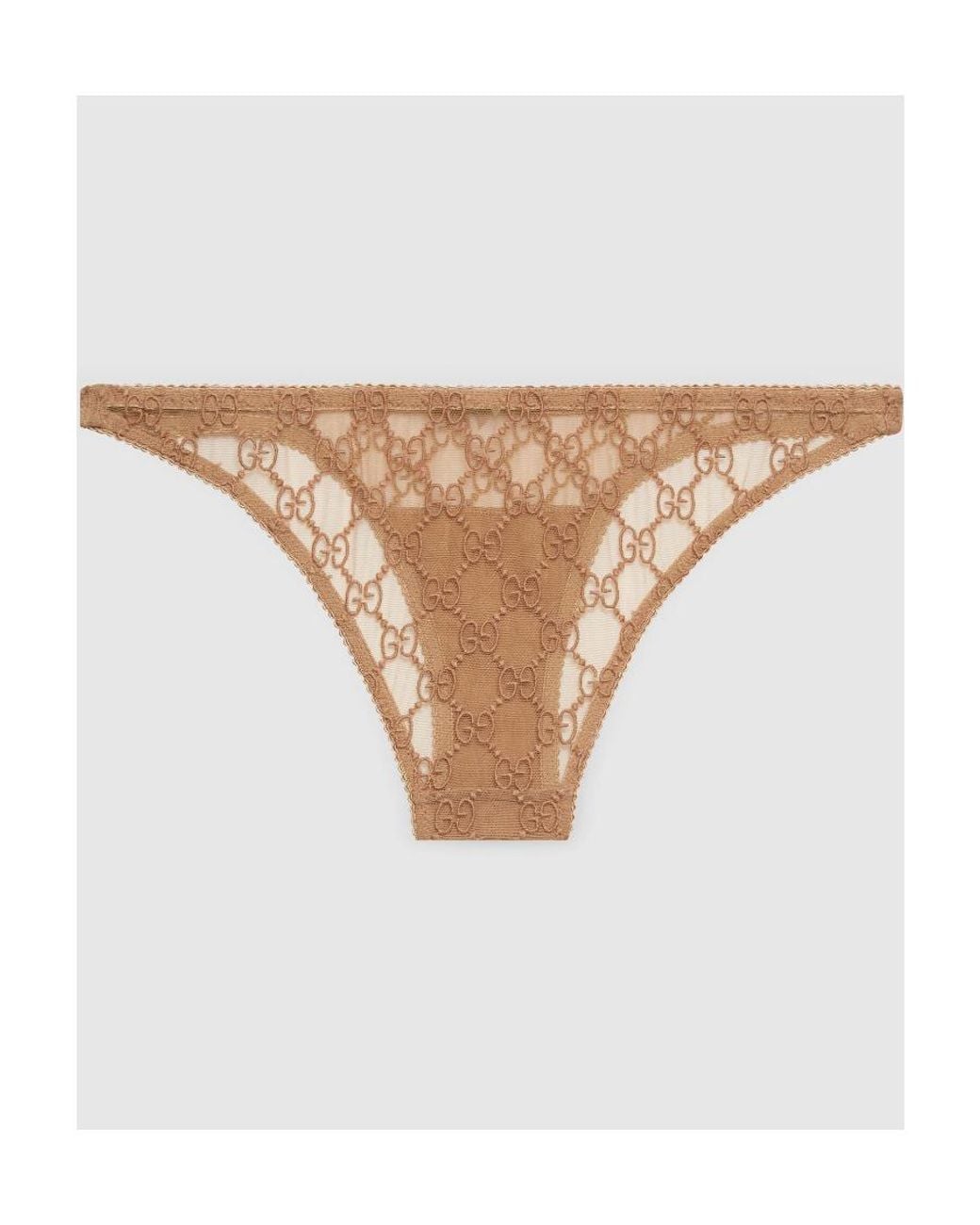 Gucci Natural Gg-Jacquard Bow-Detail Briefs