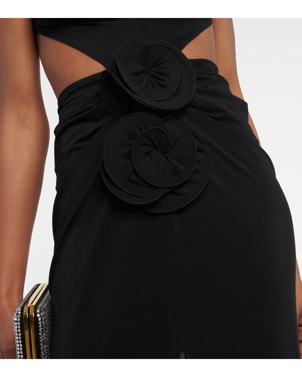 Magda Butrym Black Hooded Cutout Midi Dress