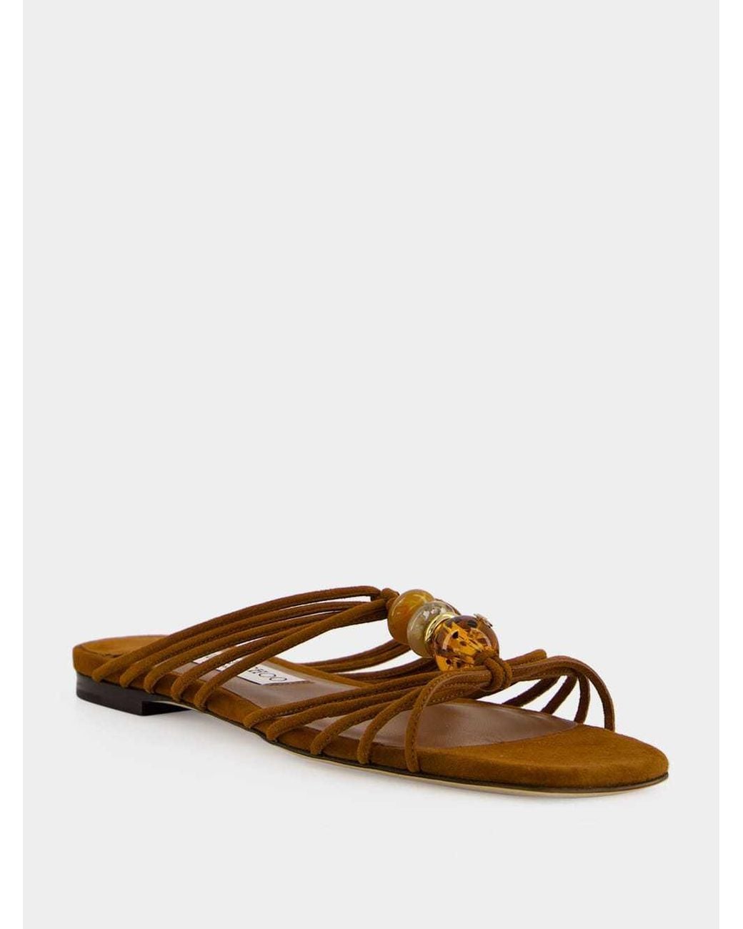 Jimmy Choo Brown Beaded Sandals