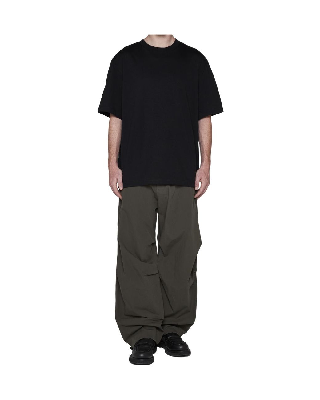 Studio Nicholson Black Lay Logo Printed Crewneck T-Shirt for men
