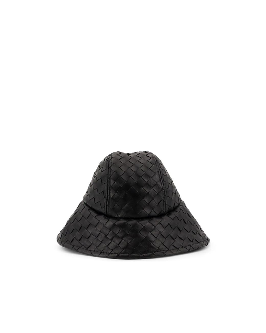Bottega Veneta Black Intrecciato Leather Hat
