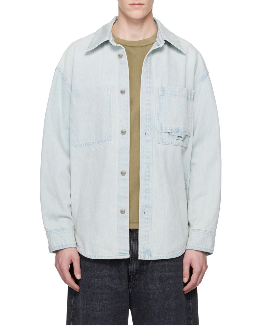 Wooyoungmi Blue Wildflower Denim Shirt for men