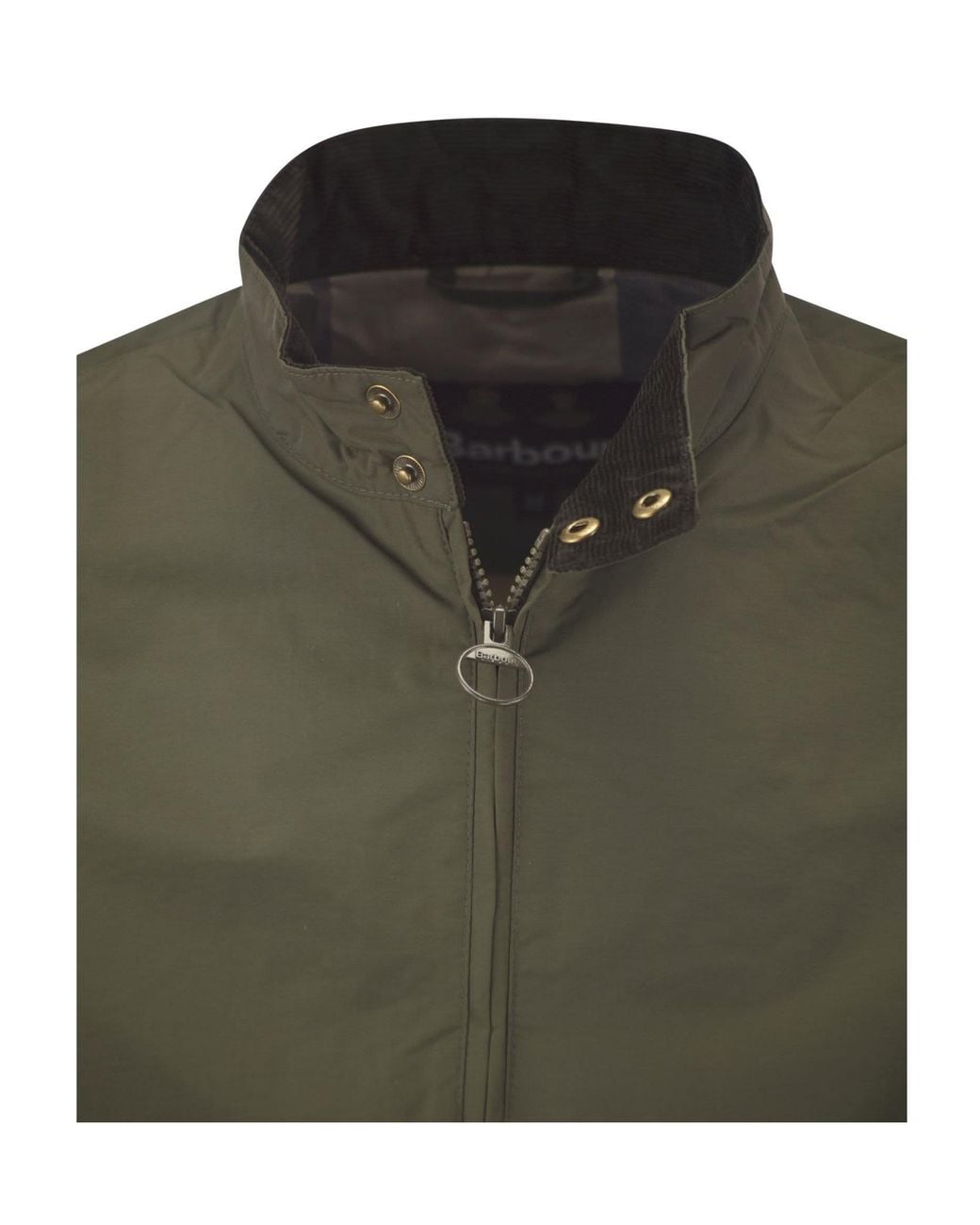 Barbour Green Zip-Up Bomber Jacket for men