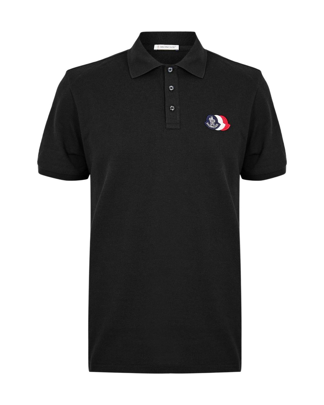 Moncler Black Short Sleeve Polo Shirt for men