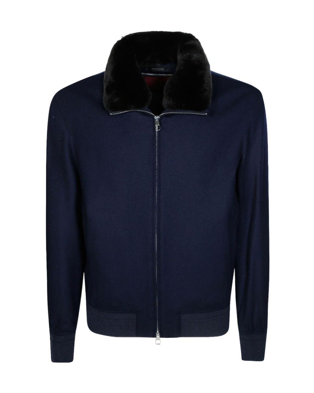 Montecore Blue Zip-Up Fur-Collar Jacket for men
