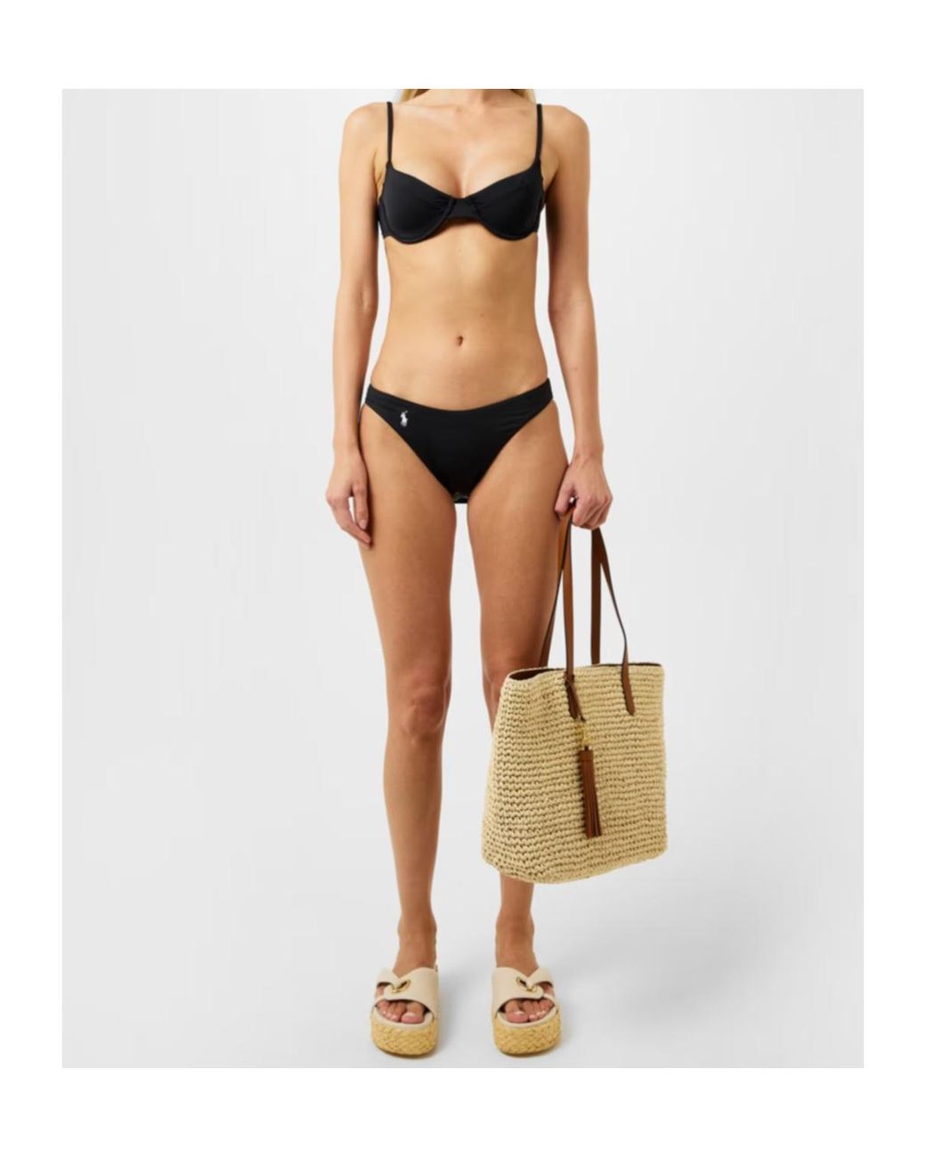 Polo Ralph Lauren Black Embroidered Logo Bikini Pants