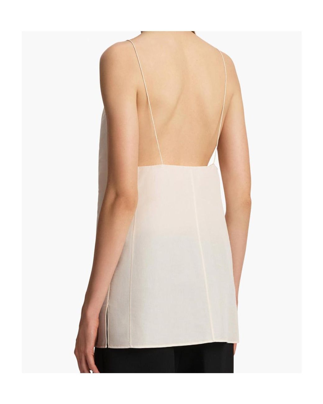 Khaite White Talsie V-Neck Top